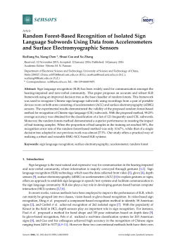 Random Forest-Based Recognition of Isolated Sign Language