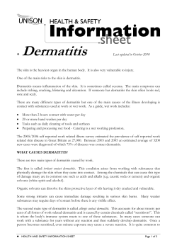 Dermatitis Last updated in October 2010 The skin is the heaviest