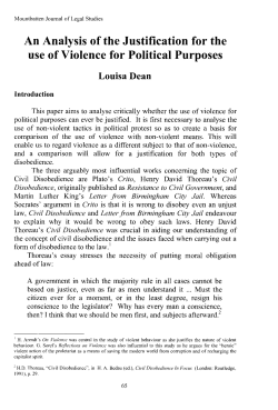 An Analysis of the Justification for the use of Violence for Political