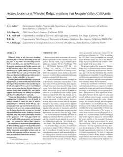 Active tectonics at Wheeler Ridge, southern San Joaquin Valley