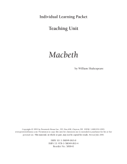 Macbeth - The Not-So-Small World of English