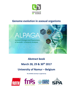 Genome evolution in asexual organisms Abstract book March 28, 29