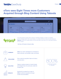 eToro sees Eight Times more Customers Acquired through Blog