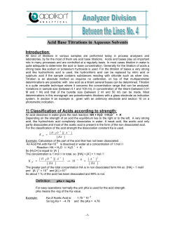 Acid Base Titrations in Aqueous Solvents