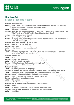 Episode 5 Transcript - British Council Learn English