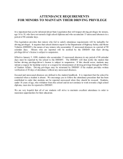 attendance requirements for minors to maintain their driving privilege