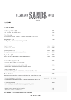PLATES TO SHARE ONE BILL PER TABLE
