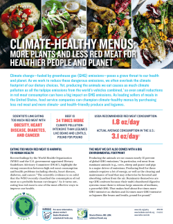NRDC: Climate-Healthy Menus - More Plants and Less Red Meat for