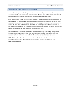 Pre-Writing Activity/Outline Assignment Sheet