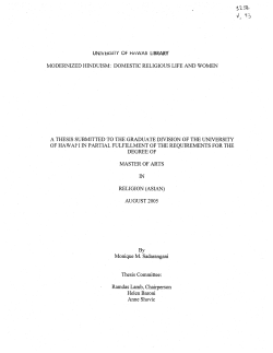 modernized hinduism: domestic religious life and