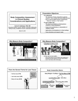 Body Composition Assessment in Clinical Studies