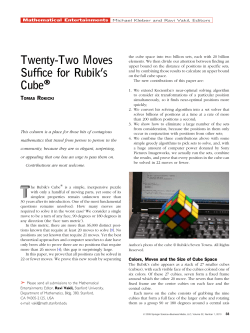 Twenty-Two Moves Suffice for Rubik`s CubeÒ