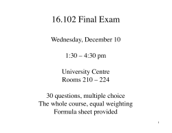 16.102 Final Exam - University of Manitoba Physics Department