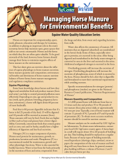 Managing Horse Manure for Environmental Benefits