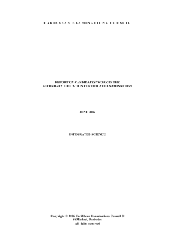 caribbean examinations council report on candidates` work in