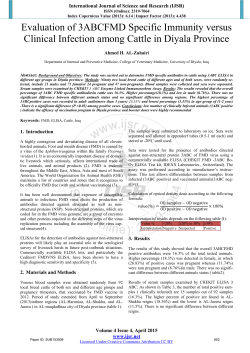 Evaluation of 3ABCFMD Specific Immunity versus Clinical Infection