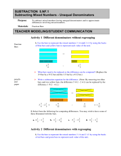 SUBTRACTION 5.NF.1 Subtracting Mixed Numbers