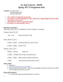 St. John Church - MOPS Spring 2017 Consignment Sale