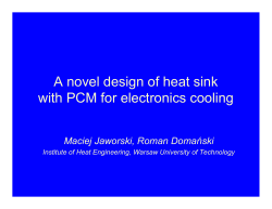 A novel design of heat sink with PCM for electronics cooling