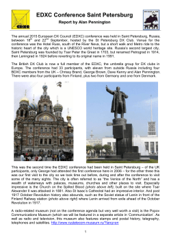 EDXC Conference Saint Petersburg