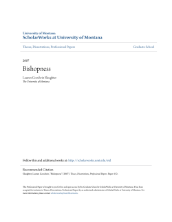 Bishopness - ScholarWorks @ UMT