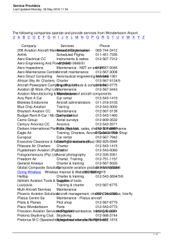 Service Providers - Wonderboom Airport