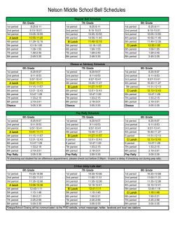 Nelson Middle School Bell Schedules