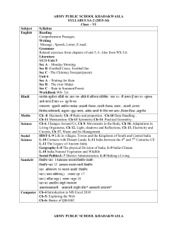 ARMY PUBLIC SCHOOL KHADAKWASLA SYLLABUS SA