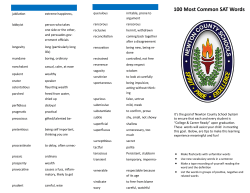 100 Most Common SAT Words