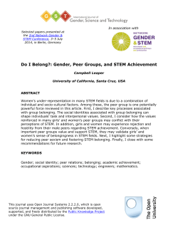 Do I Belong?: Gender, Peer Groups, and STEM Achievement