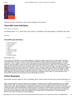 There Will Come Soft Rains - the Chicopee High School Library