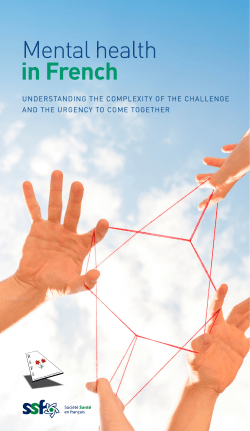 Mental health in French - Soci&eacute;t&eacute; Sant&eacute; en fran&ccedil;ais