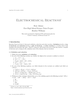 Electrochemical Reactions