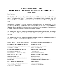 RUTLAND COUNTRY CLUB 2017 EDWIN W. LAWRENCE