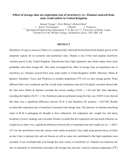 Effect of storage time on respiration rate of strawberry