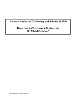 Syllabus - Karunya University