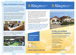 Our Brochure - Alwyn Rehabilitation Hospital