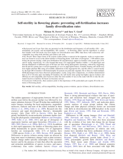 Self-sterility in flowering plants: preventing self