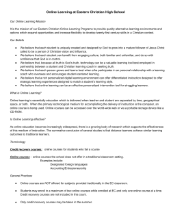 Online Learning at Eastern Christian High School