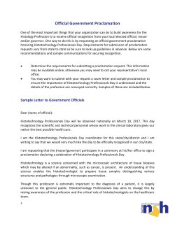 Proclamation - National Society for Histotechnology