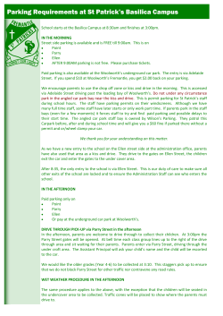 Parking Requirements at St Patrick`s Basilica Campus