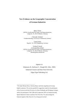 New Evidence on the Geographic Concentration of German Industries