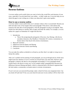 The Writing Center Reverse Outlines