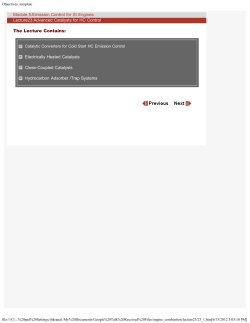 Module 5:Emission Control for SI Engines Lecture23