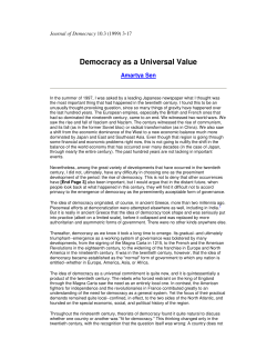 Democracy as a Universal Value