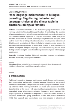 From language maintenance to bilingual parenting: Negotiating