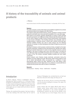 A history of the traceability of animals and animal