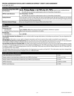 Dillard`s American Express &reg; Credit Card Agreement