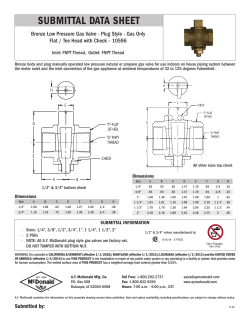 submittal data sheet
