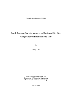 Ductile Fracture Characterization of an Aluminum Alloy Sheet